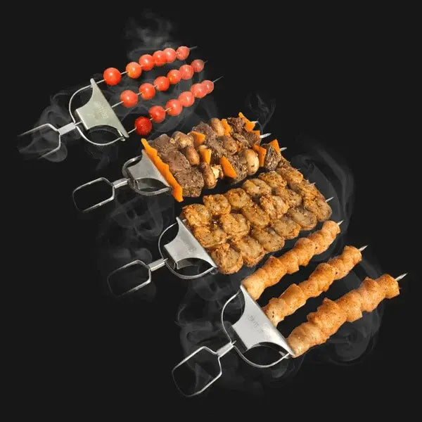 Grillspieße aus Edelstahl mit Schieber – 3er-Set