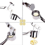 Knoblauchpresse aus Edelstahl mit ergonomischem Griff