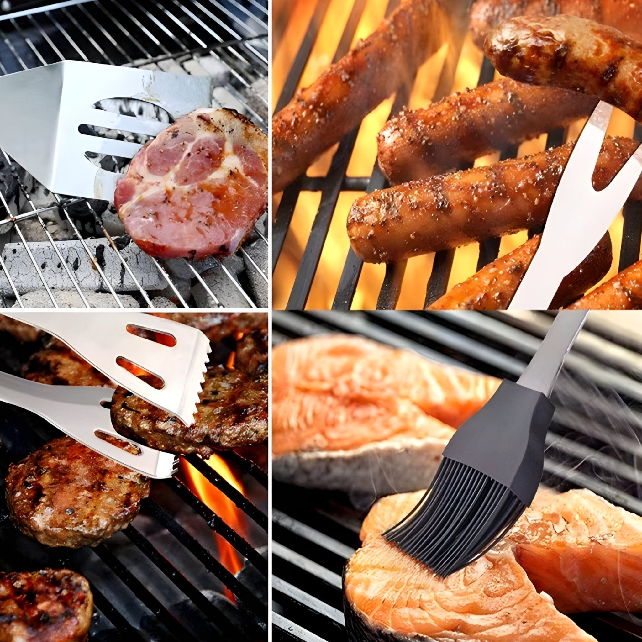 Grillbesteck-Set aus Edelstahl – 3-teilig oder 5-teilig