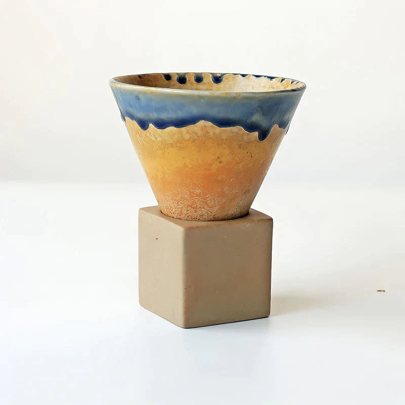 Handbemalte Keramik-Kaffeetasse 200 ml