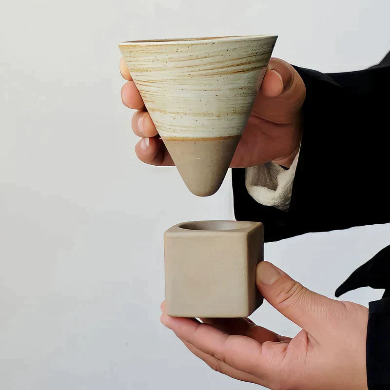 Handbemalte Keramik-Kaffeetasse 200 ml