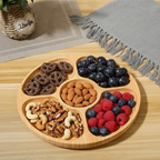 Runde Bambus-Servierschale mit 5 Fächern