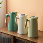 Edelstahl-Thermoskanne mit Holzgriff – 1 L