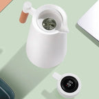 Edelstahl-Thermoskanne mit Holzgriff – 1 L