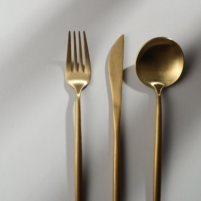 Besteckset Edelstahl Mattfinish – minimalistisches Design