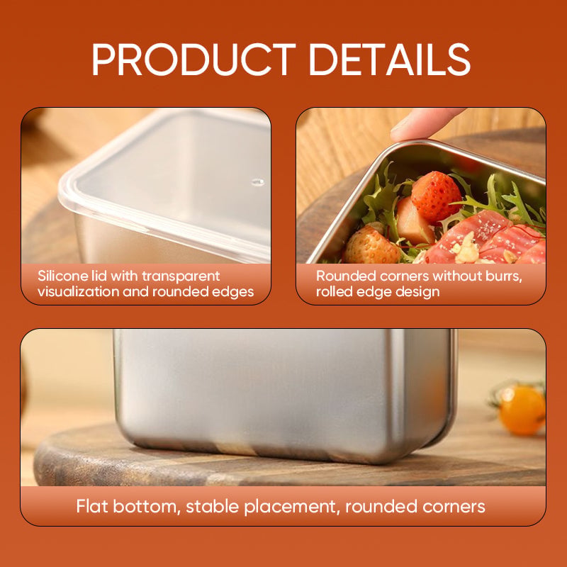 Edelstahl-Aufbewahrungsboxen stapelbar (3er-Set)