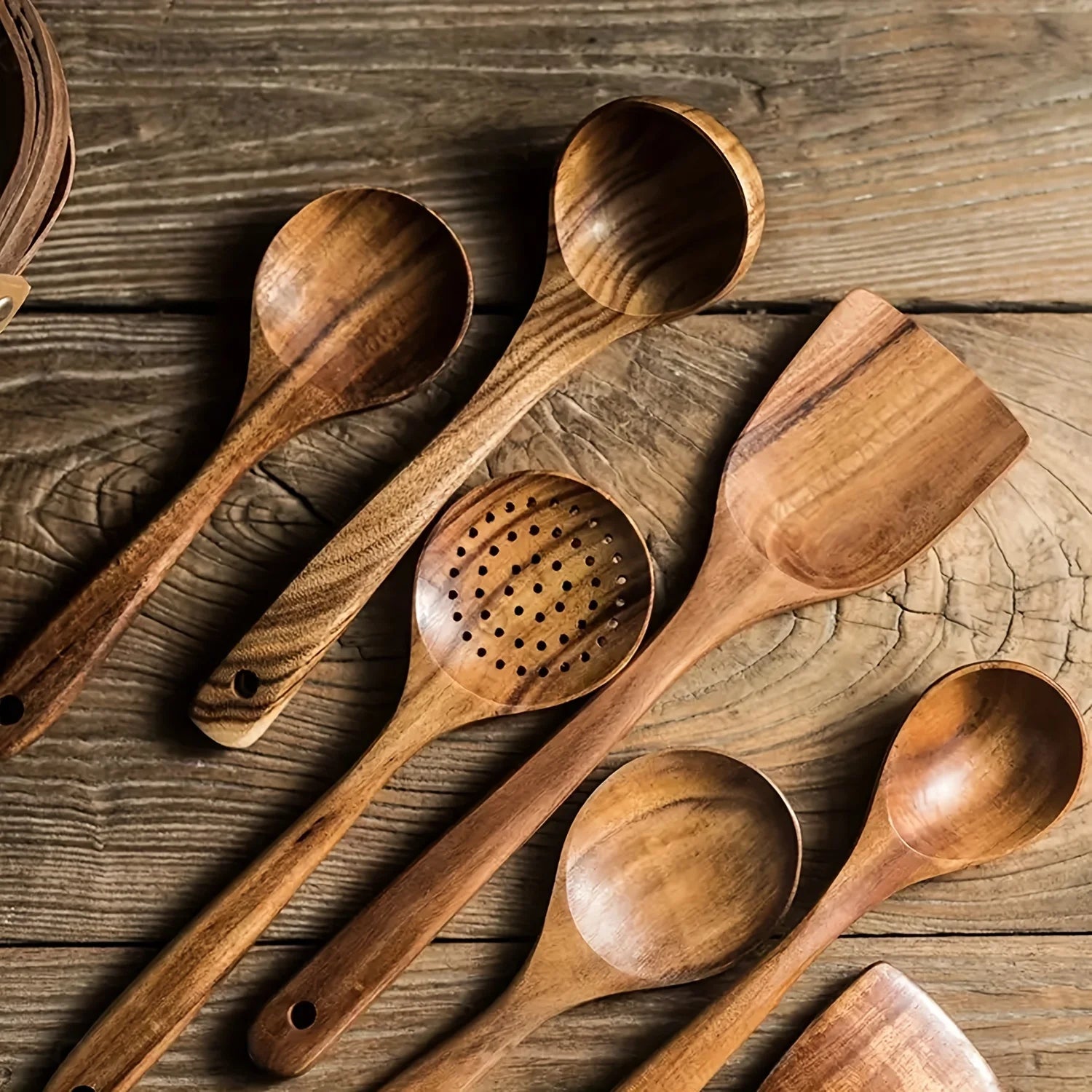 Teakholz Küchenbesteck-Set – 5-teilig