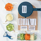Gemüsehobel 9-in-1 mit Auffangbehälter – Mandoline & Reibe