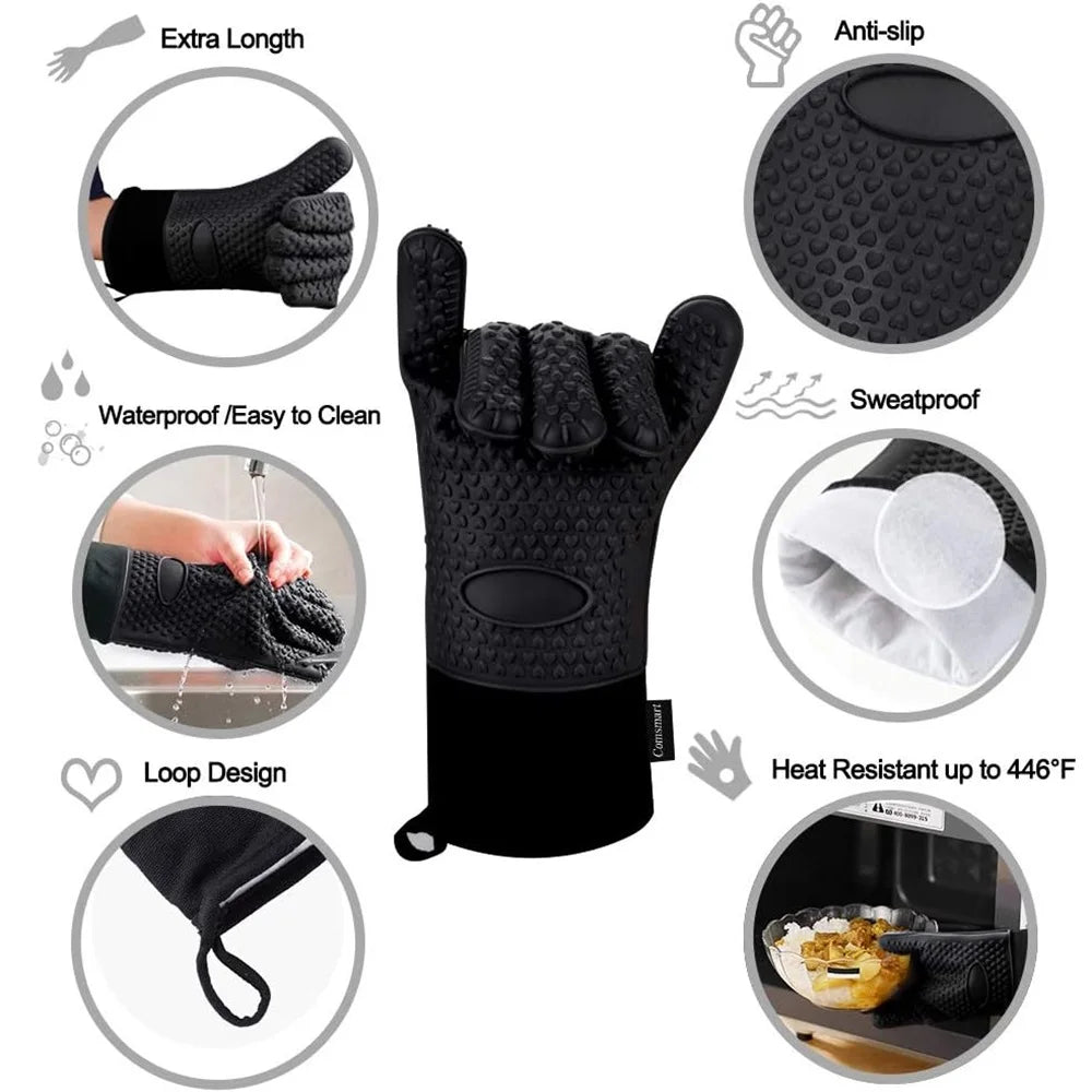 Grillhandschuhe aus Silikon bis 260°C hitzebeständig
