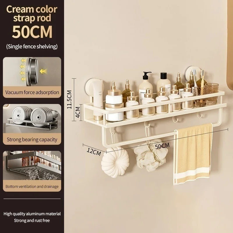 Saugnapf-Wandregal – Küchen- und Badorganizer, 30–60 cm