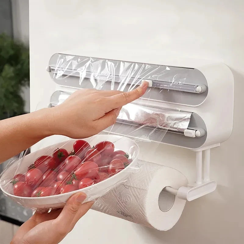 Folienspender 3-in-1 mit Wandmontage und Schneideschiene