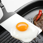 Stainless Steel Square Spatula with Wood Handle – Precision Flipping for Grill & Skillet | 11 in | Cozy Residence
