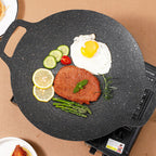 Grillpfanne Naturstein, 30 cm, doppelte Griffe