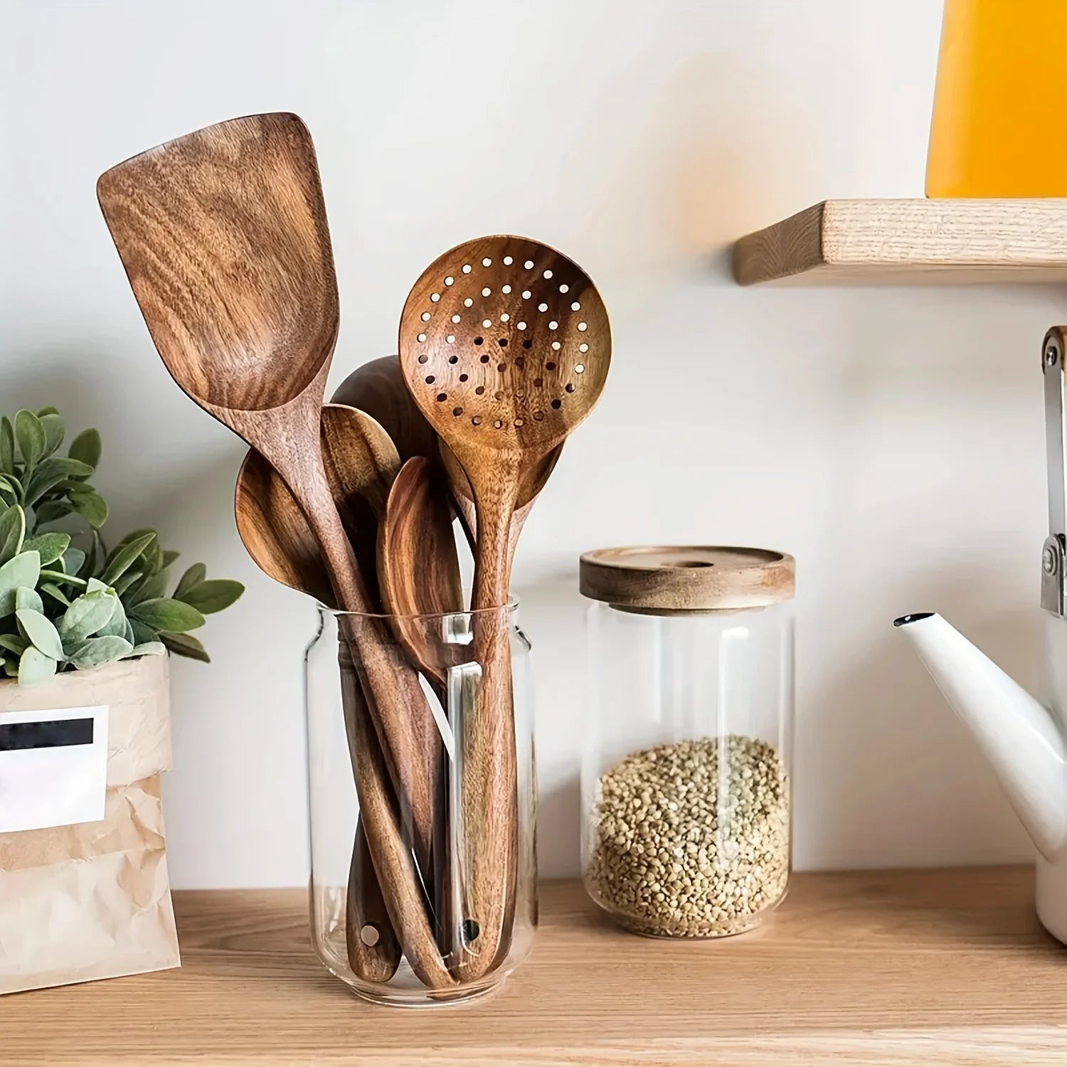Teakholz Küchenbesteck-Set – 5-teilig