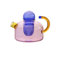 Glas-Teeset mit kontrastierenden Farben