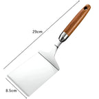 Stainless Steel Square Spatula with Wood Handle – Precision Flipping for Grill & Skillet | 11 in | Cozy Residence