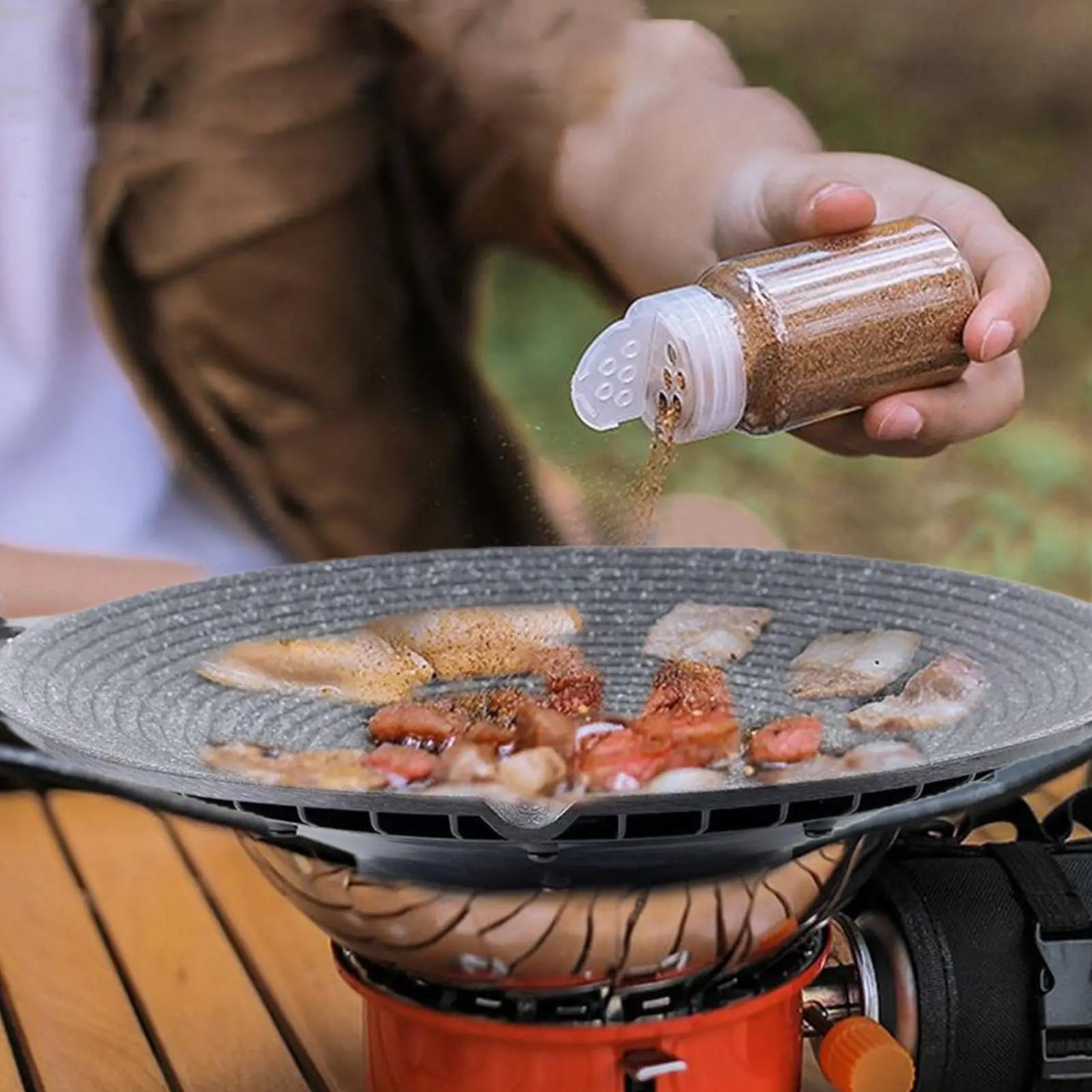 Aluminium-Grillpfanne 75 cm mit Griffen – Windfest