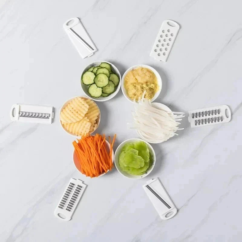 Gemüsehobel 9-in-1 mit Auffangbehälter – Mandoline & Reibe