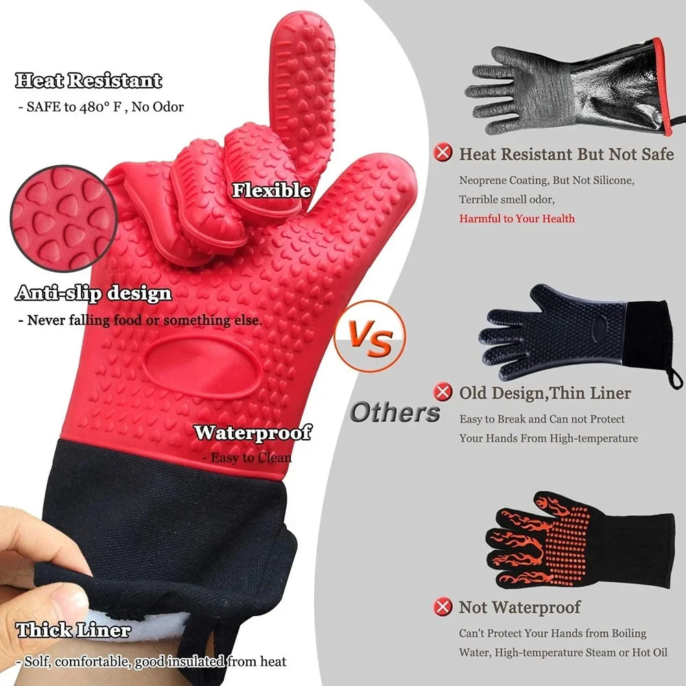 Grillhandschuhe aus Silikon bis 260°C hitzebeständig