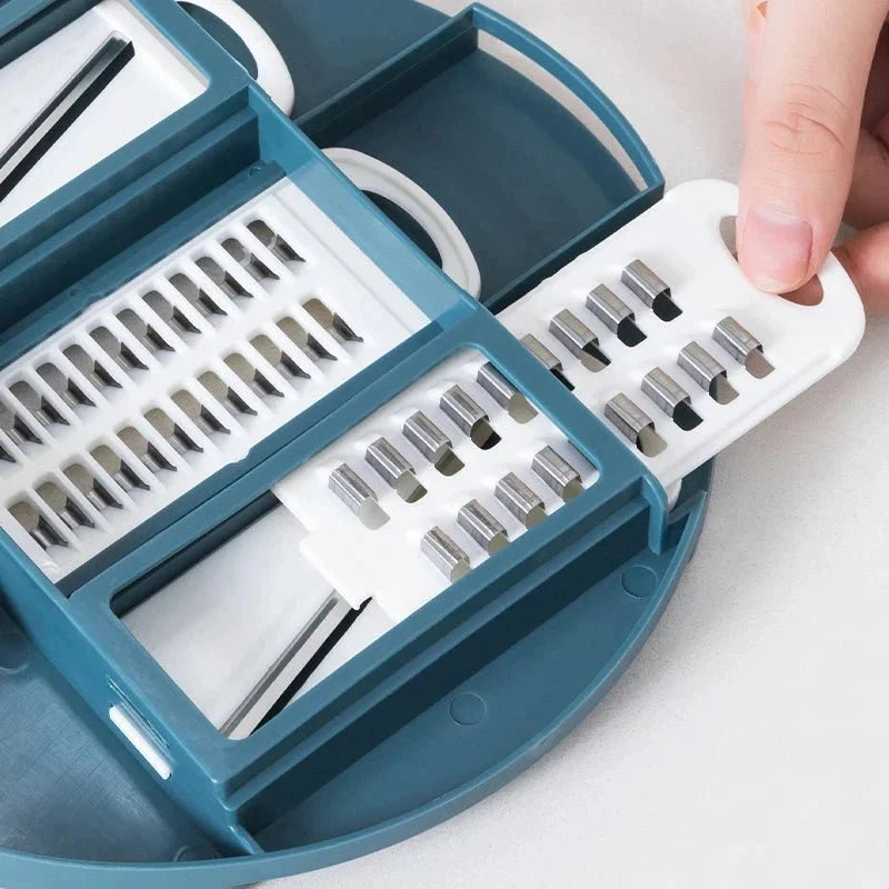 Gemüsehobel 9-in-1 mit Auffangbehälter – Mandoline & Reibe