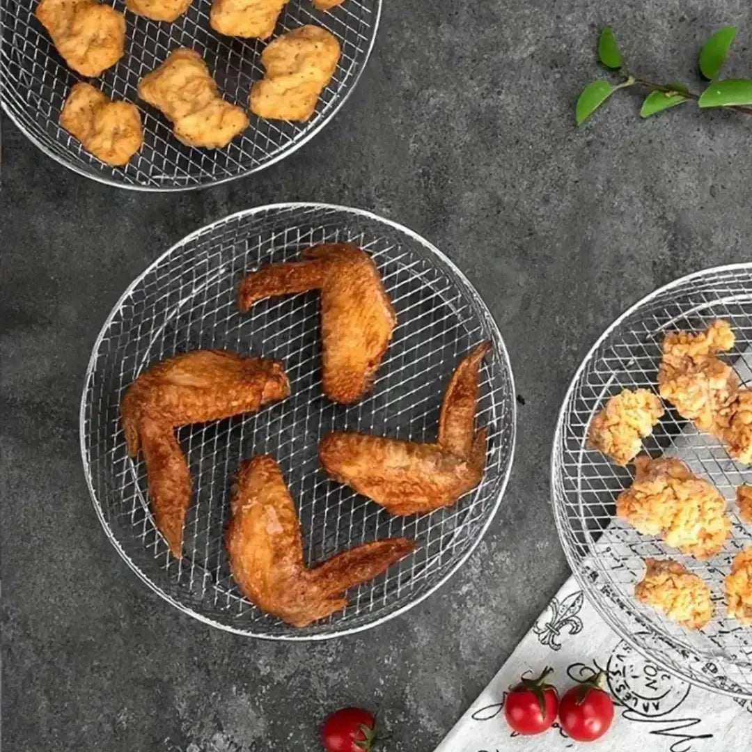 Edelstahl-Einsätze für Heißluftfritteusen, 3er-Set