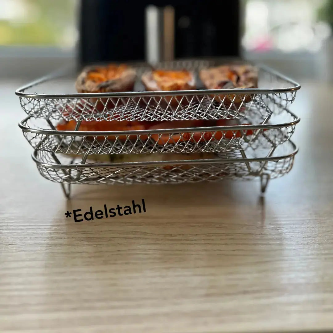 Edelstahl-Einsätze für Heißluftfritteusen, 3er-Set