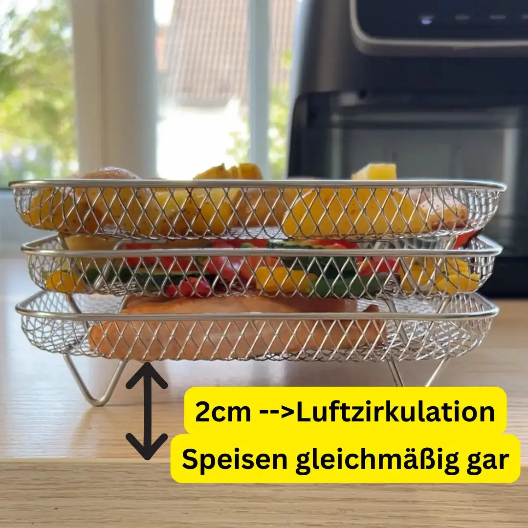 Edelstahl-Einsätze für Heißluftfritteusen, 3er-Set