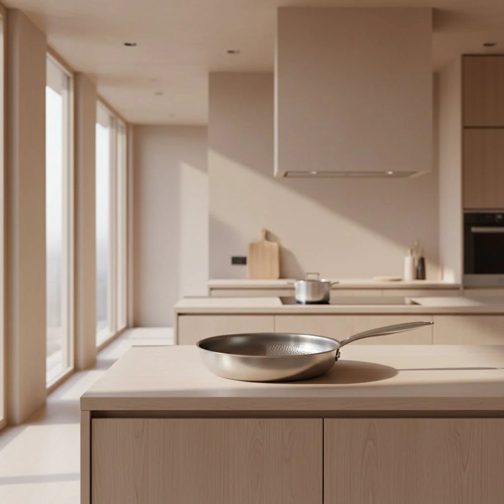 Gehämmerte Titan-Bratpfanne mit Antihaftwirkung – Induktionsgeeignet