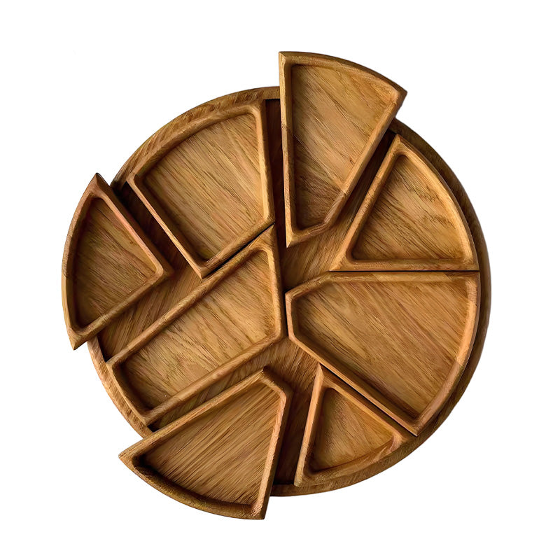 Holz-Serviertablett mit abnehmbaren Fächern – 5 bis 8 Bereiche