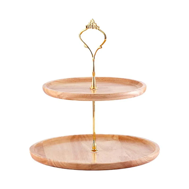 Zweistufiger Bambusservierständer