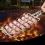 Grillkorb Edelstahl mit Holzgriff – 51 x 13 cm
