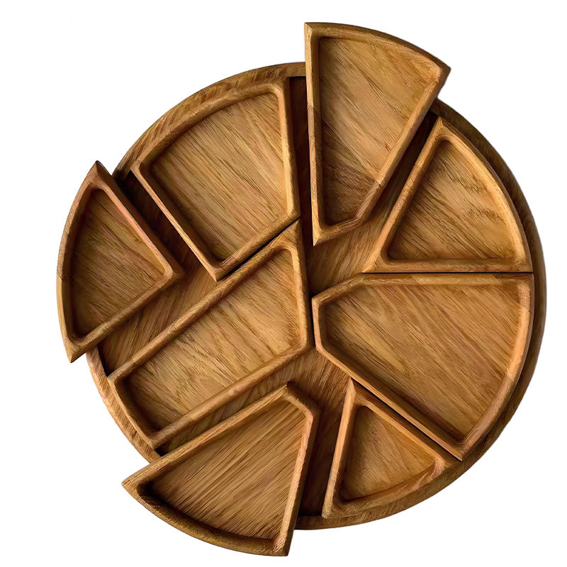 Holz-Serviertablett mit abnehmbaren Fächern – 5 bis 8 Bereiche