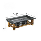 Wärmeplatte aus Aluminium mit Holzständer und Brenner