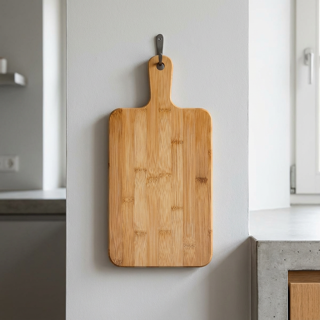 Schneidebrett mit Griff aus Bambus