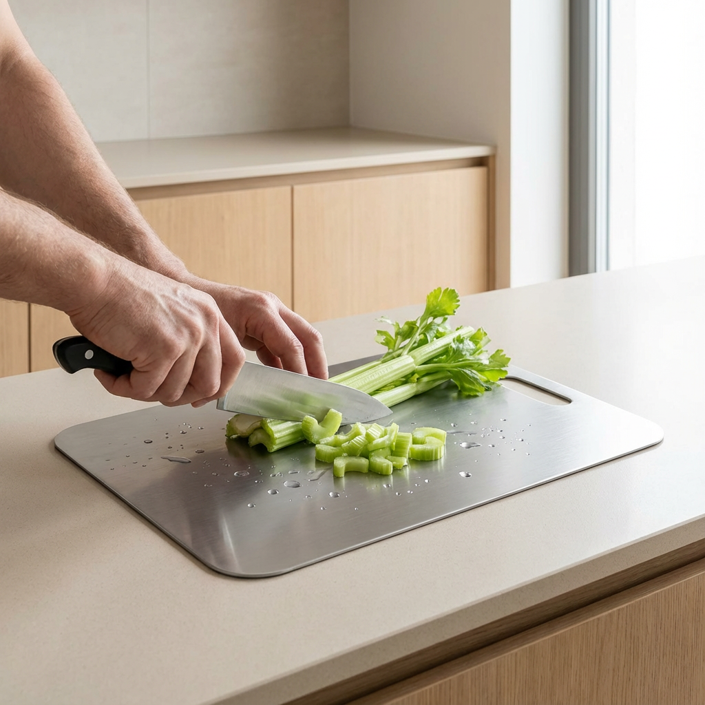 Schneidebrett aus Edelstahl