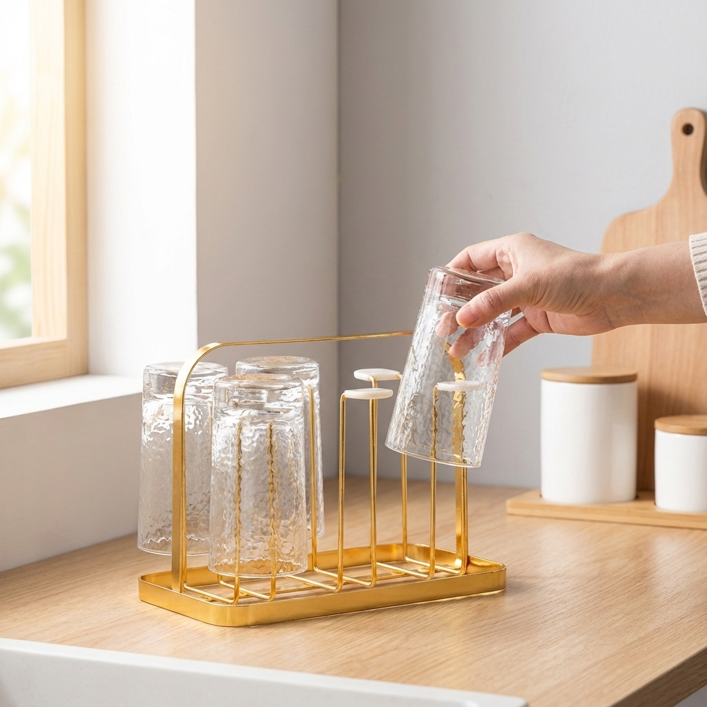 Tassenhalter aus Metall für 6 Becher