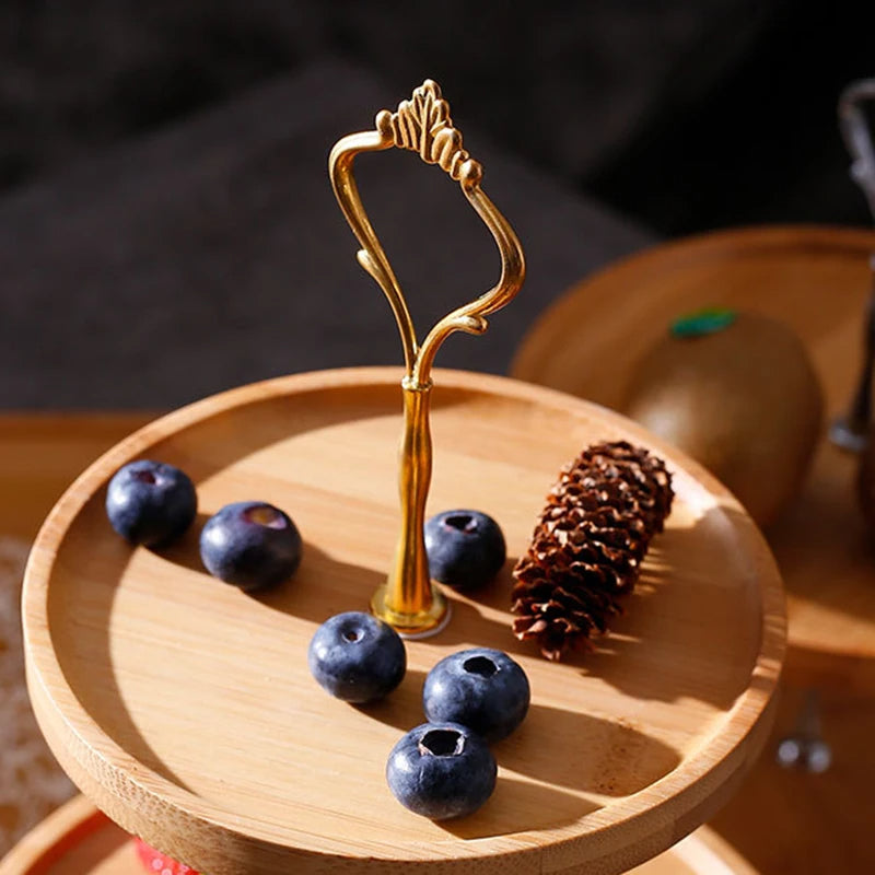 Zweistufiger Bambusservierständer