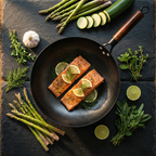 Carbonstahl-Wok mit Holzdeckel – Antihaft, 32 cm, Alle Herdarten