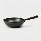Carbonstahl-Wok mit Holzdeckel – Antihaft, 32 cm, Alle Herdarten