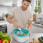 Waschschüssel für Obst und Gemüse mit rotierender Bürste