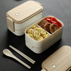 Premium Lunchbox mit Doppelkammmern – stilvoll & perfekt organisiert