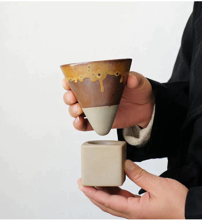 Handbemalte Keramik-Kaffeetasse 200 ml