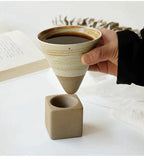 Handbemalte Keramik-Kaffeetasse 200 ml