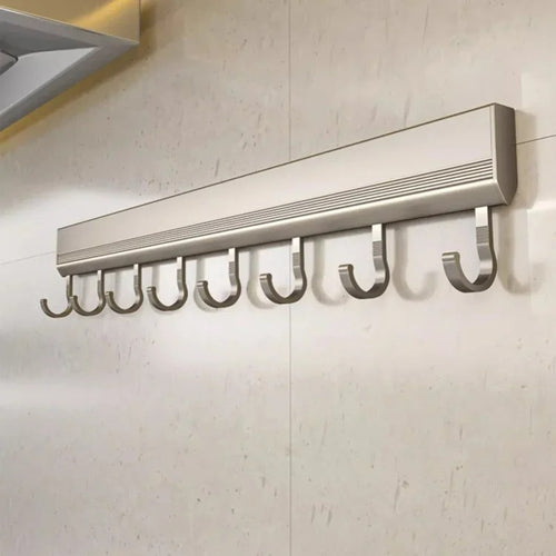 Aluminium Hakenleiste Wandorganizer – Klebemontage, 40 oder 50 cm