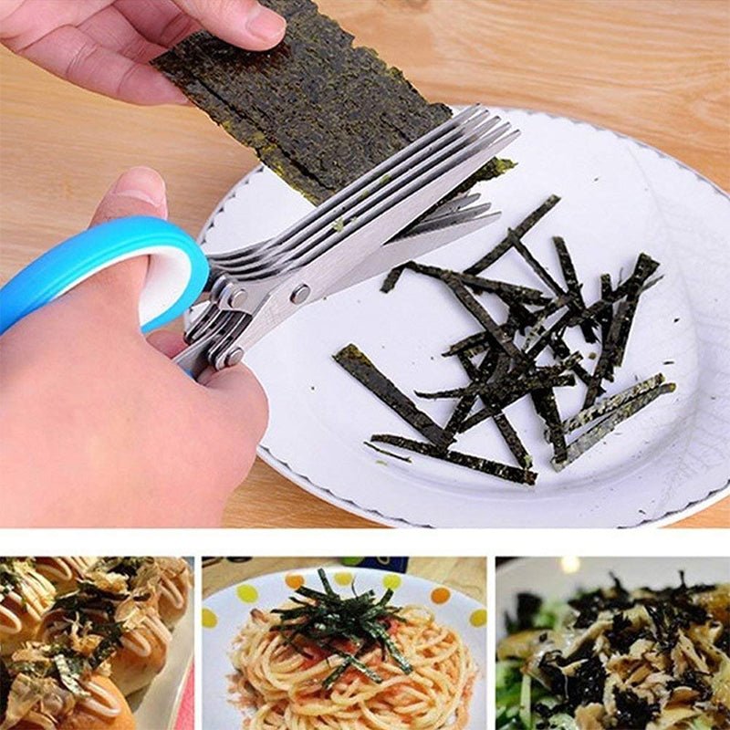 Kräuterschere mit 5 Klingen für Schnittlauch und Kräuter