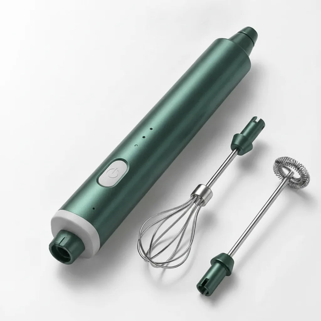 USB-Handmixer Edelstahl – schäumt, schlägt & mixt in 3 Stufen