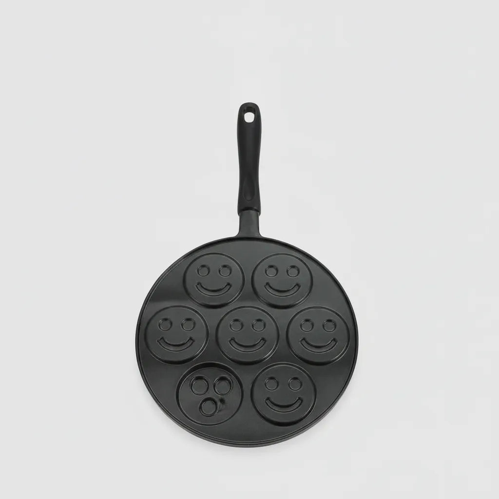 Pfannkuchenpfanne mit 7 Smiley-Formen – Antihaftbeschichtet