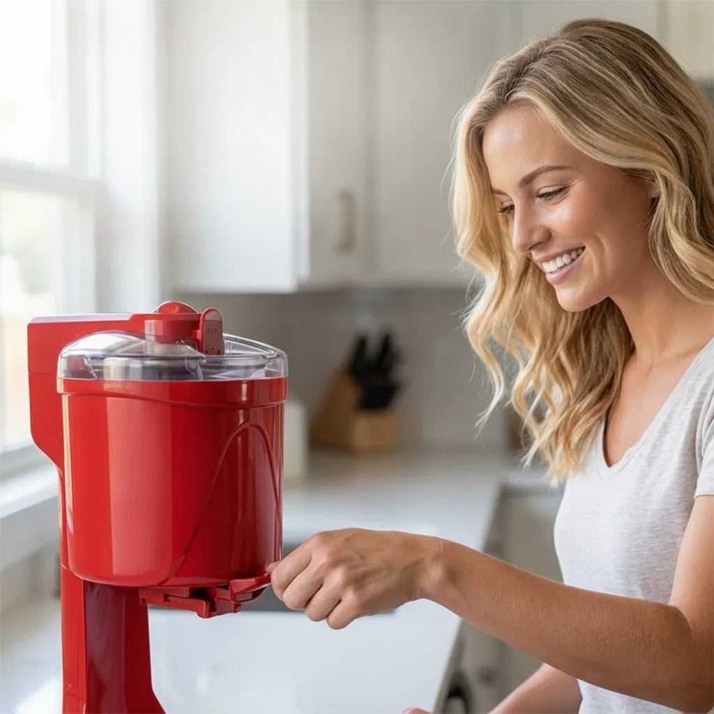 Softeis-Maschine automatisch – 1,0 L Behälter, Ein-Knopf-Ausgabe