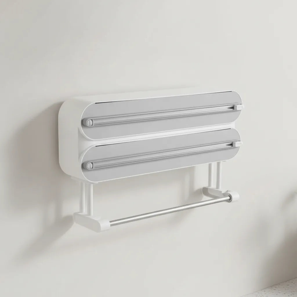 Folienspender 3-in-1 mit Wandmontage und Schneideschiene