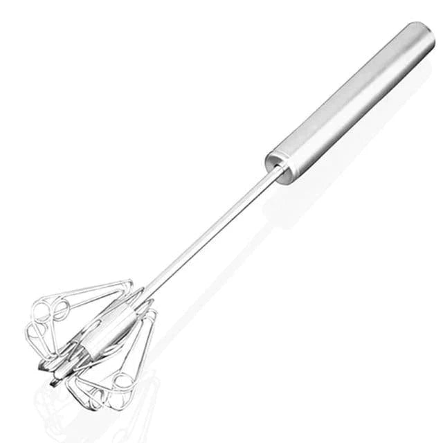 Rührquirl mit Druckdrehantrieb aus Edelstahl, 28 cm